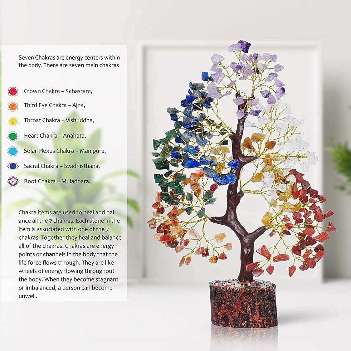 YATSKIA 7 Chakra Tree of Life - Crystals and Healing Stones | Birthday Gifts | Crystal Tree for Positive Energy | Home & Office Decor | Gifts for Women thumbnail 3