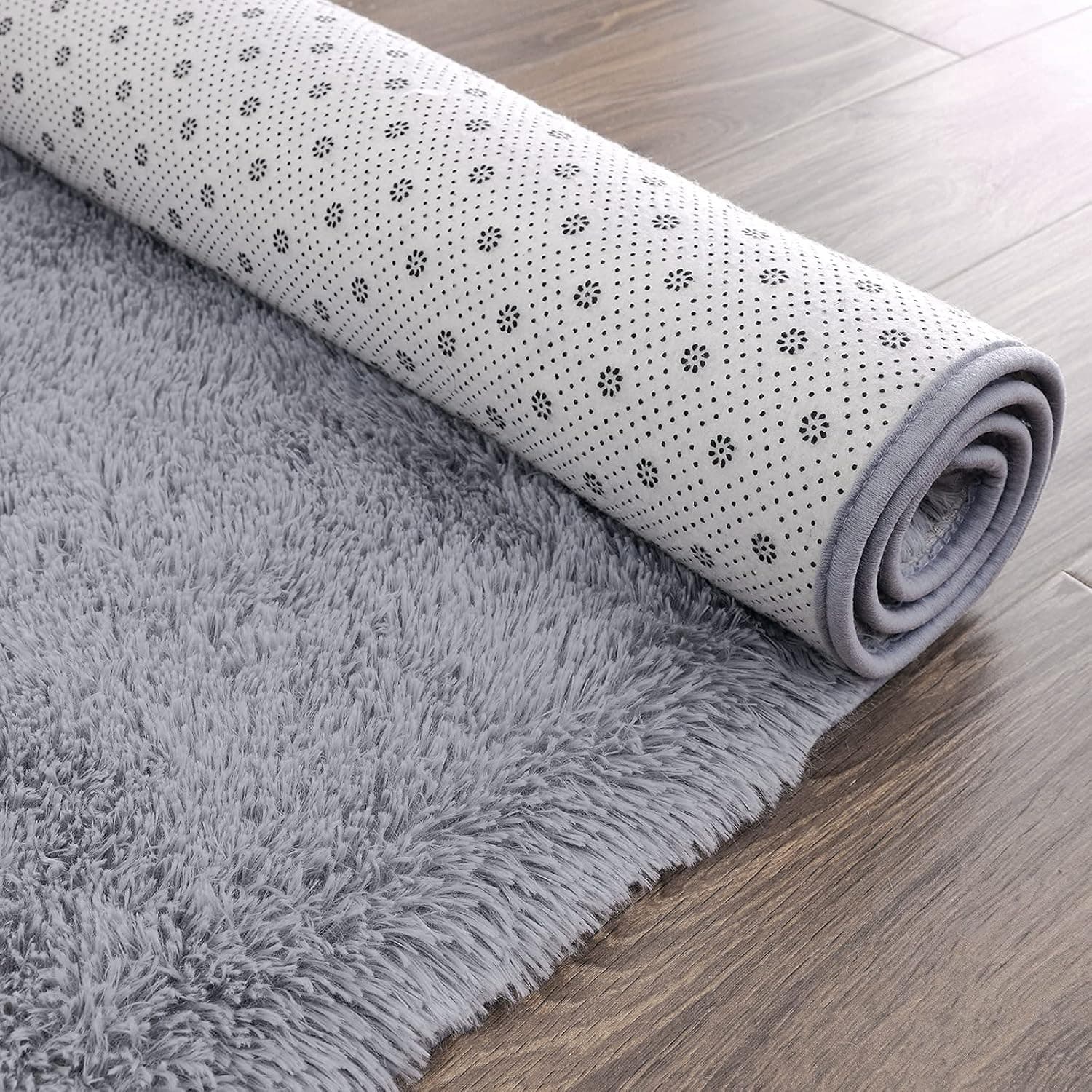 Chicrug Soft Runner Rugs for Bedroom Living Room Plush Fluffy Rug 2x6 Feet, Shag Furry Area Rug Carpet Non Shedding for Nursery Children Kids Girls Room Home Decorative, Grey thumbnail 8