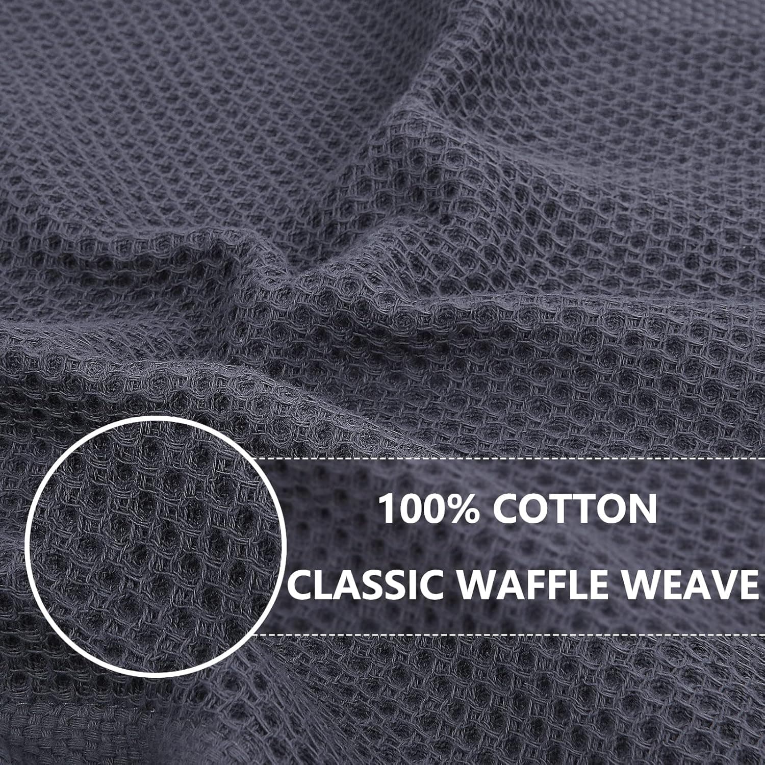Homaxy 100% Cotton Waffle Weave Kitchen Dish Cloths, Ultra Soft Absorbent Quick Drying Dish Towels, 12 x 12 Inches, 6-Pack, Mixed Color thumbnail 2